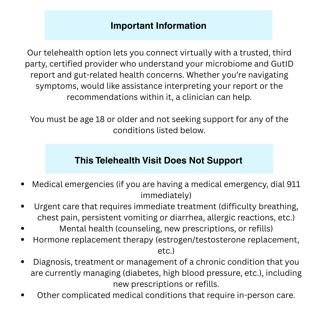 GutID Report Consultation (30 minutes)
