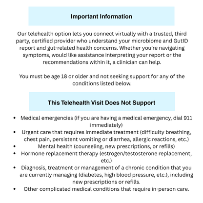 GutID Report Consultation (30 minutes)