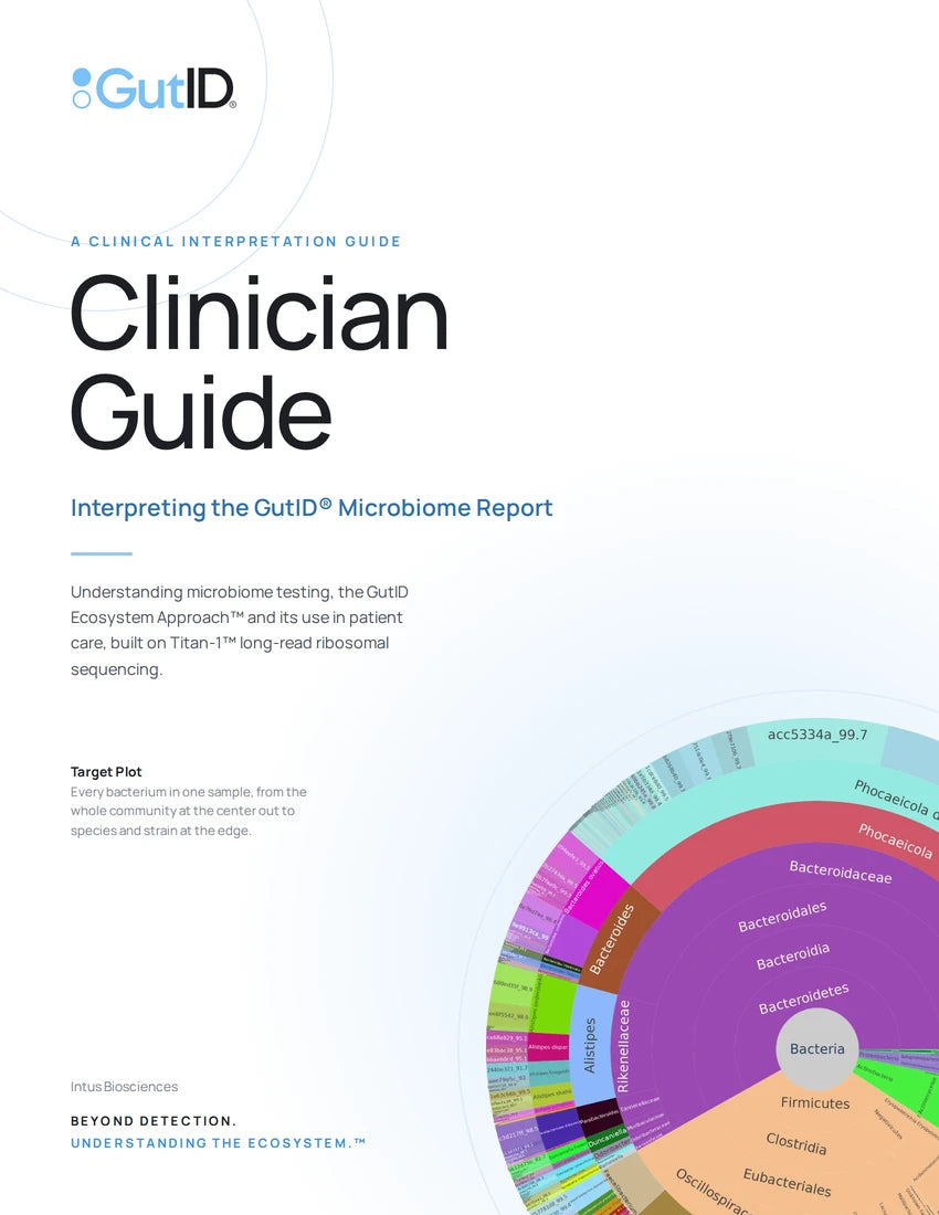 Cover of the GutID Clinician Guide: Interpreting the GutID Microbiome Report